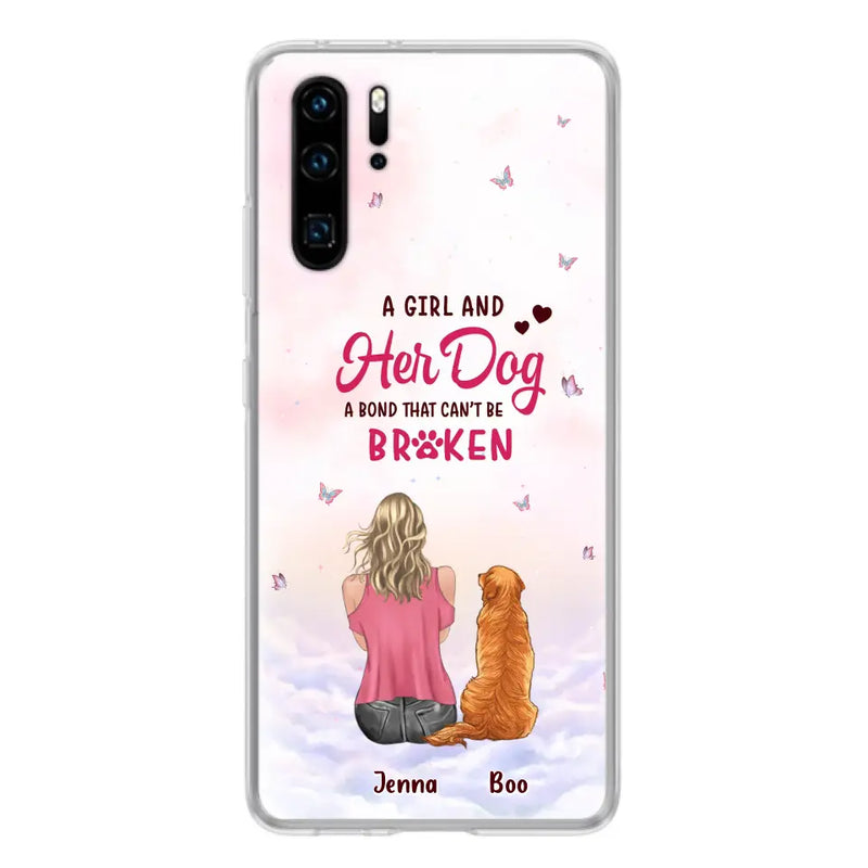 Personalized Dog Mom Phone Case - Up to 5 Dogs - Gift Idea For Dog Lovers - A Girl And Her Dog A Bond That Can't Be Broken - Case for Xiaomi/Huawei/Oppo