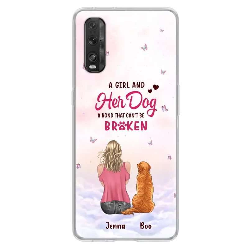 Personalized Dog Mom Phone Case - Up to 5 Dogs - Gift Idea For Dog Lovers - A Girl And Her Dog A Bond That Can't Be Broken - Case for Xiaomi/Huawei/Oppo