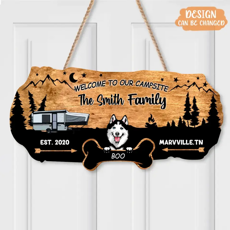 Personalized Camping Wooden Sign - Gift Idea for Camping Lovers - Welcome To Our Campsite