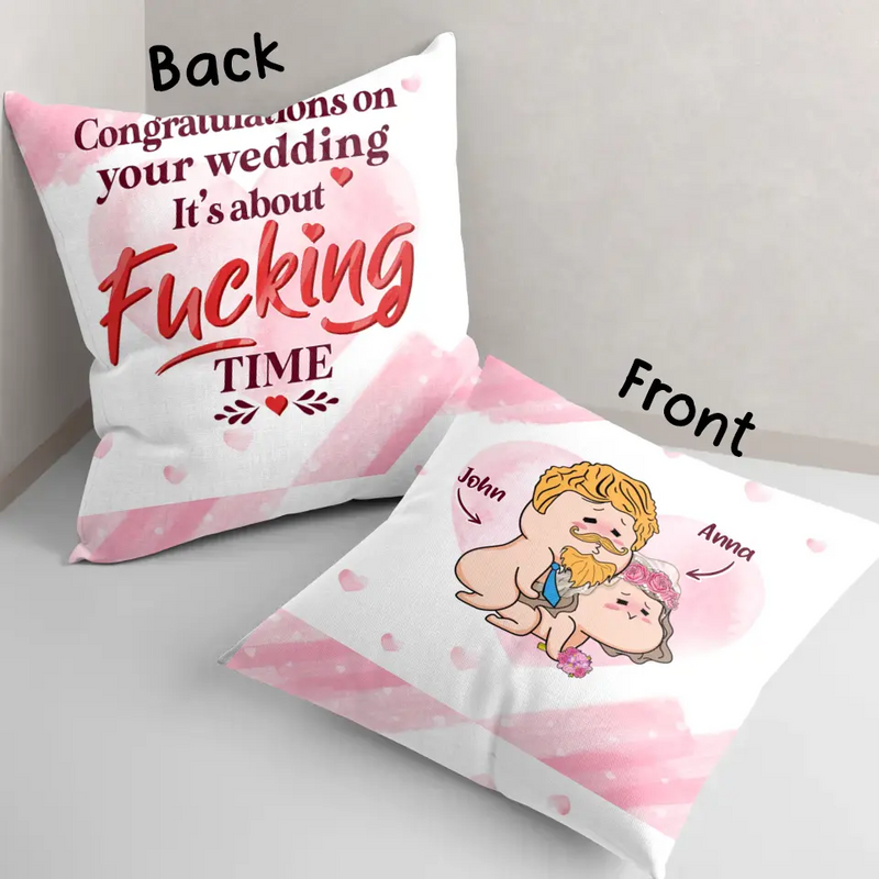 Personalized Pillow Cover - Best Gift Idea For Husband/Wife/Birthday/Anniversary - Congratulations On Your Wedding