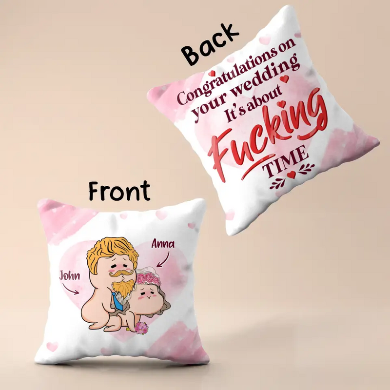 Personalized Pillow Cover - Best Gift Idea For Husband/Wife/Birthday/Anniversary - Congratulations On Your Wedding