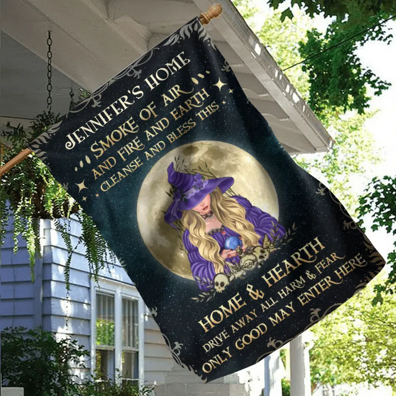 Personalized Witch Flag - Halloween Gift Idea For Friend - Only Good May Enter Here
