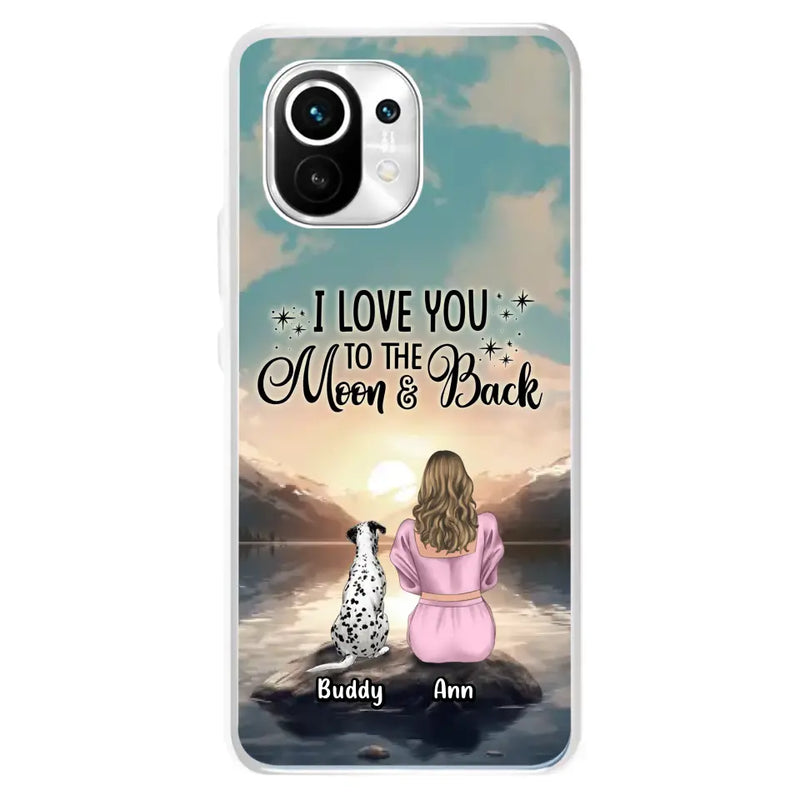 Personalized Dog Mom Phone Case - Up to 6 Dogs - Gift Idea for Dog Lovers - I Love You To The Moon & Back - Case for Xiaomi/Huawei/Oppo