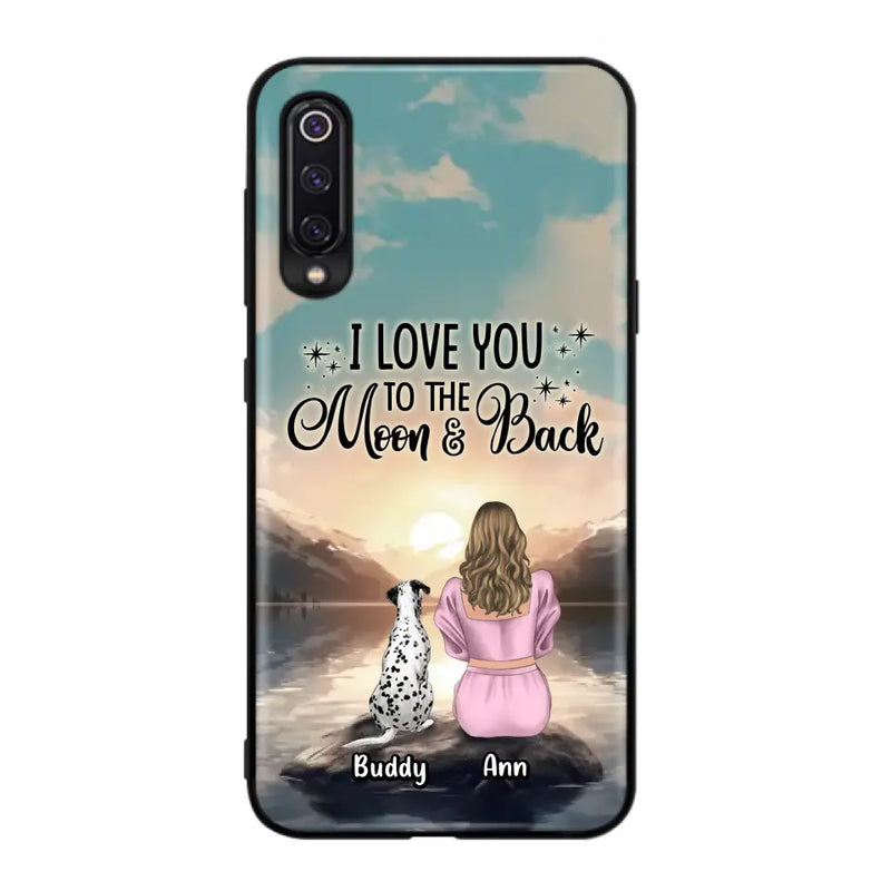 Personalized Dog Mom Phone Case - Up to 6 Dogs - Gift Idea for Dog Lovers - I Love You To The Moon & Back - Case for Xiaomi/Huawei/Oppo