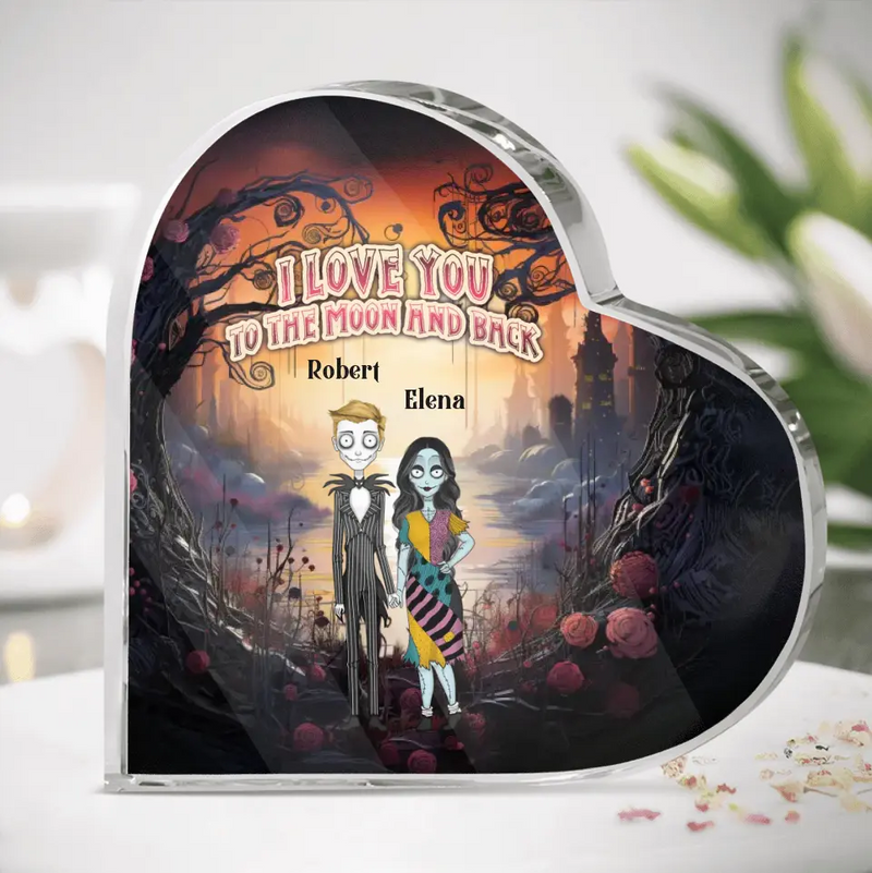 Personalized Horror Acrylic Plaque - Gift Idea For Couple/Halloween - I Love You To The Moon & Back