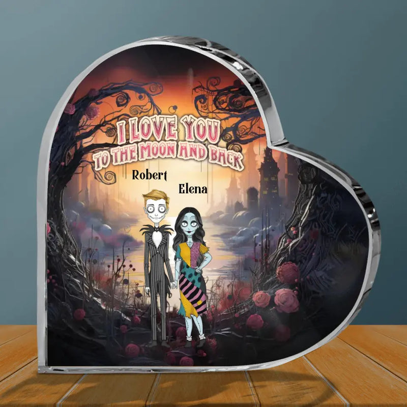 Personalized Horror Acrylic Plaque - Gift Idea For Couple/Halloween - I Love You To The Moon & Back