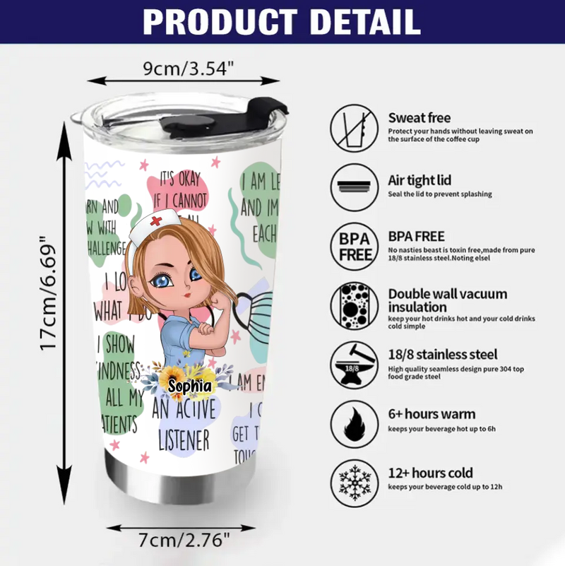 Personalized Nurse Tumbler - Gift Idea For Nurse - Nurse Daily Affirmations I Am Resilient