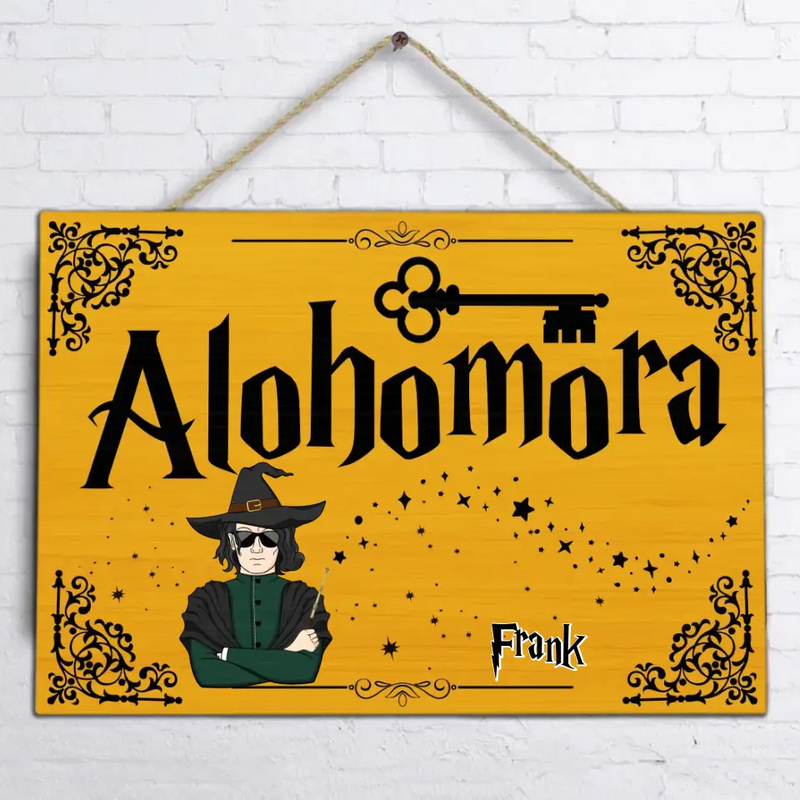 Personalized Witch Wooden Sign - Halloween Gift Idea For Man/Woman - Alohomora