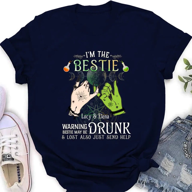 Personalized Witch Besties Shirt/Hoodie Back - Gift Idea For Halloween/Witch Lovers/Besties - I'm The Bestie