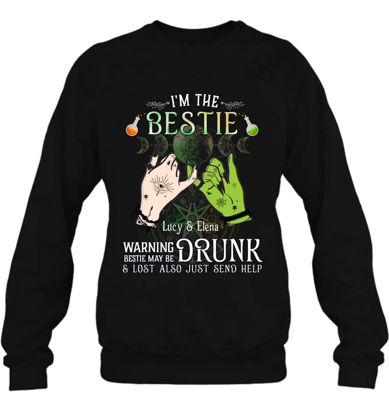 Personalized Witch Besties Shirt/Hoodie Back - Gift Idea For Halloween/Witch Lovers/Besties - I'm The Bestie