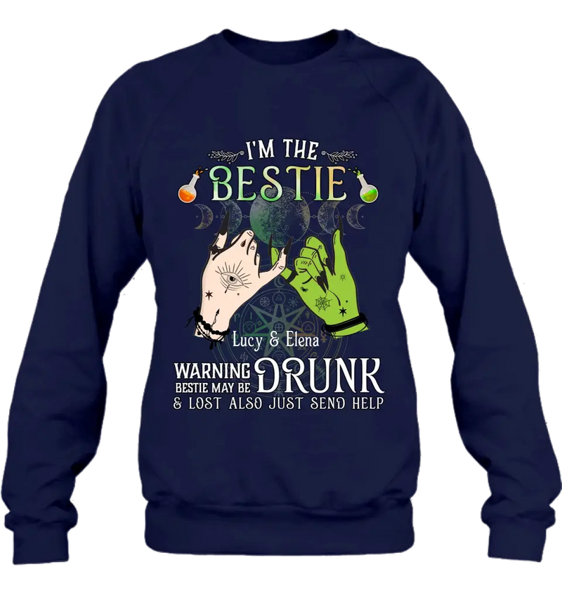 Personalized Witch Besties Shirt/Hoodie Back - Gift Idea For Halloween/Witch Lovers/Besties - I'm The Bestie
