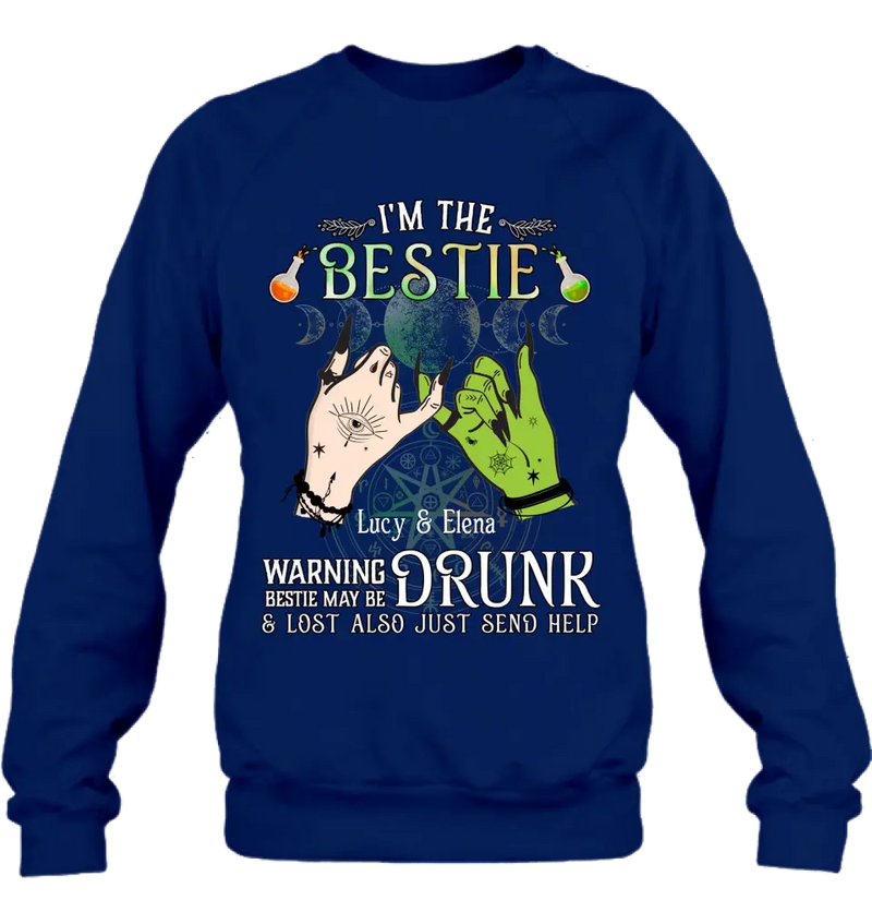 Personalized Witch Besties Shirt/Hoodie Back - Gift Idea For Halloween/Witch Lovers/Besties - I'm The Bestie