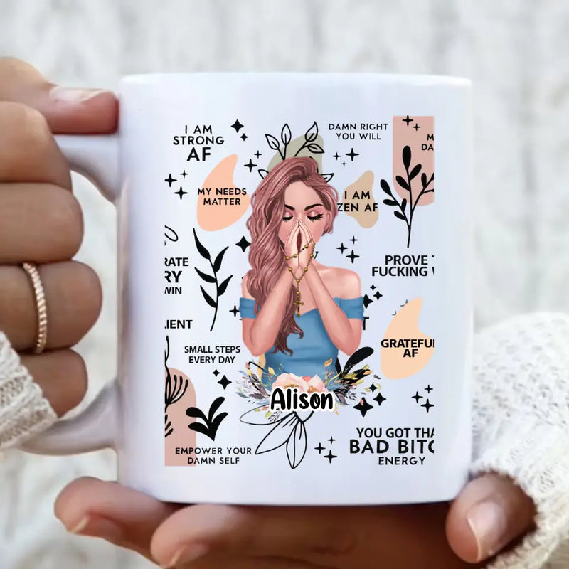 Personalized Praying Girl Coffee Mug - Gift Idea for Girls/Friends
