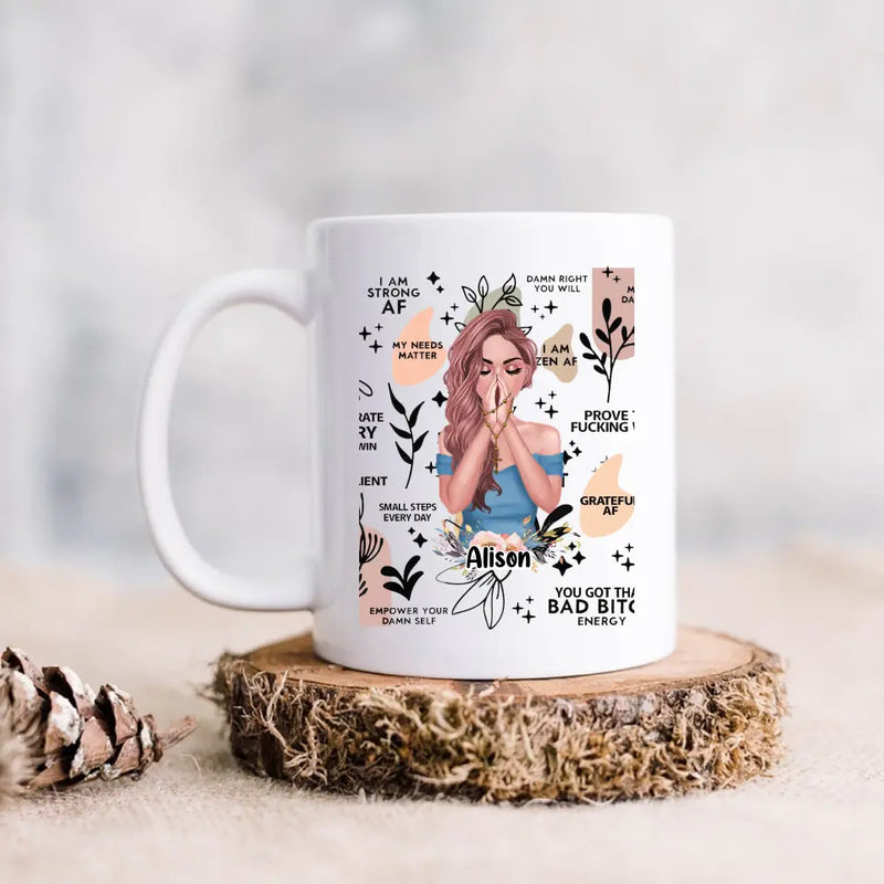 Personalized Praying Girl Coffee Mug - Gift Idea for Girls/Friends