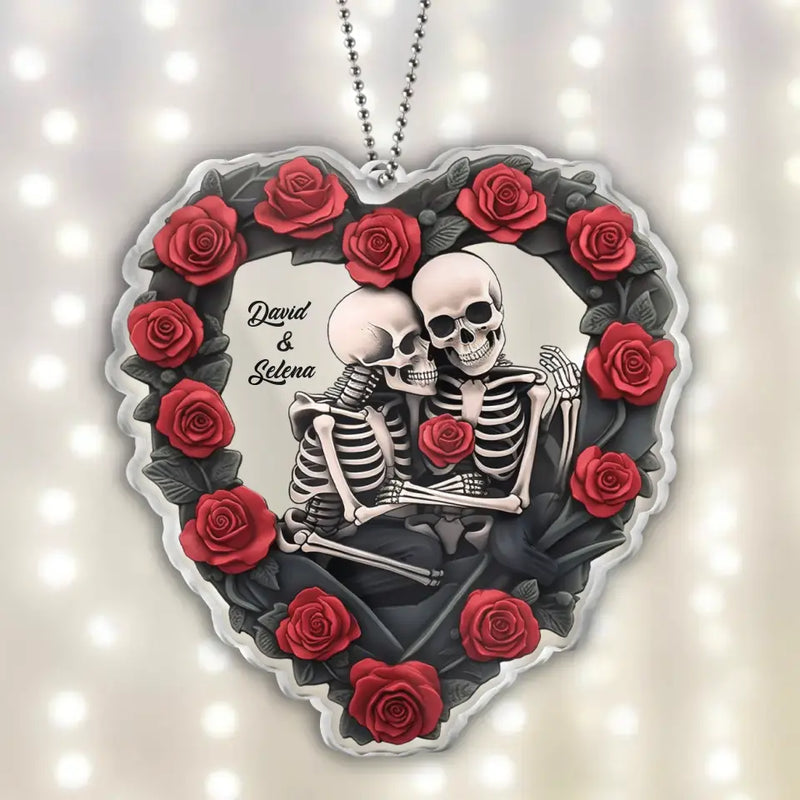 Personalized Skull Couple Acrylic Ornament - Gift Idea For Christmas/Halloween/Couple/Gift For Her/Gift For Him