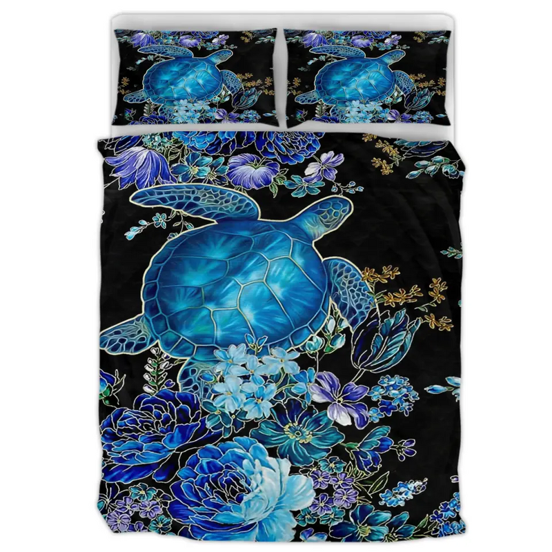 Personalized Turtle Quilt Bed Sets - Gift Idea For Home Decoration and Family