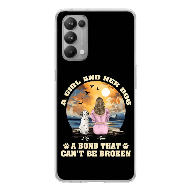 Personalized Dog Mom Phone Case - Up to 4 Dogs - Gift Idea for Dog Owners - Case For Xiaomi/ Oppo/ Huawei - A Girl And Her Dog A Bond That Can't Be Broken