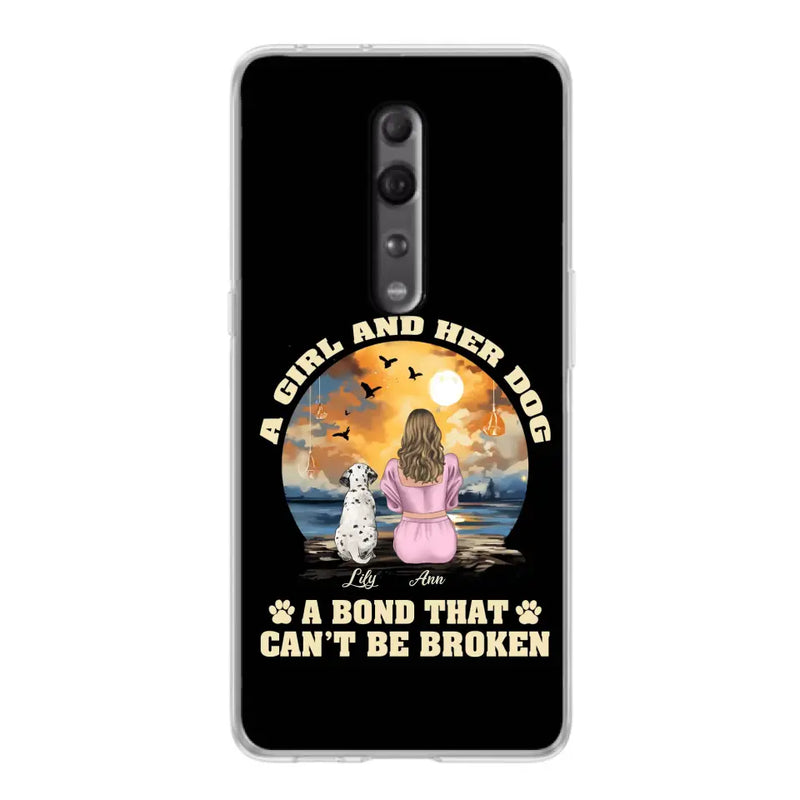 Personalized Dog Mom Phone Case - Up to 4 Dogs - Gift Idea for Dog Owners - Case For Xiaomi/ Oppo/ Huawei - A Girl And Her Dog A Bond That Can't Be Broken