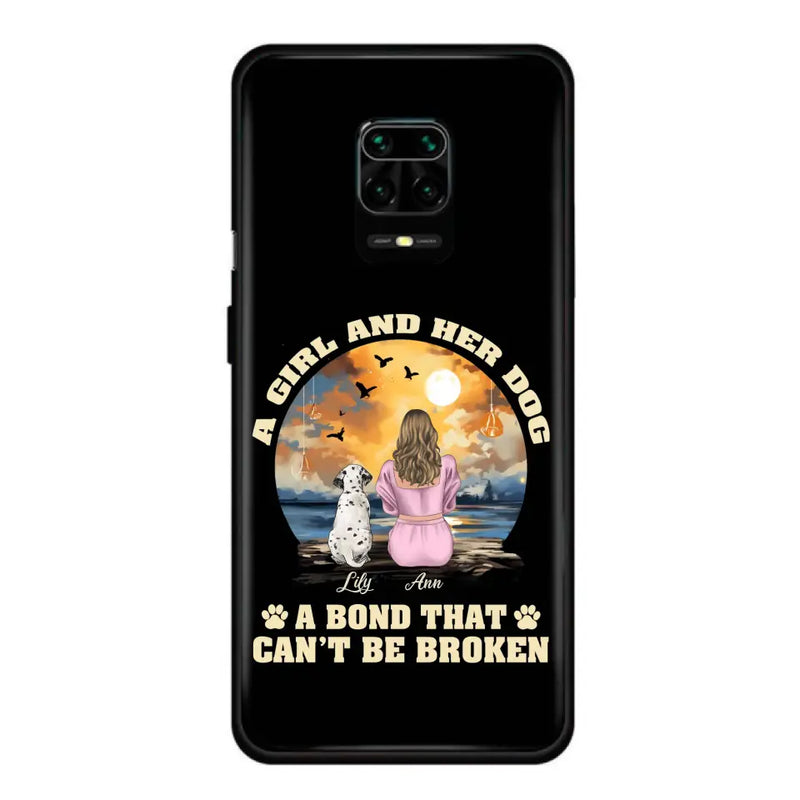 Personalized Dog Mom Phone Case - Up to 4 Dogs - Gift Idea for Dog Owners - Case For Xiaomi/ Oppo/ Huawei - A Girl And Her Dog A Bond That Can't Be Broken