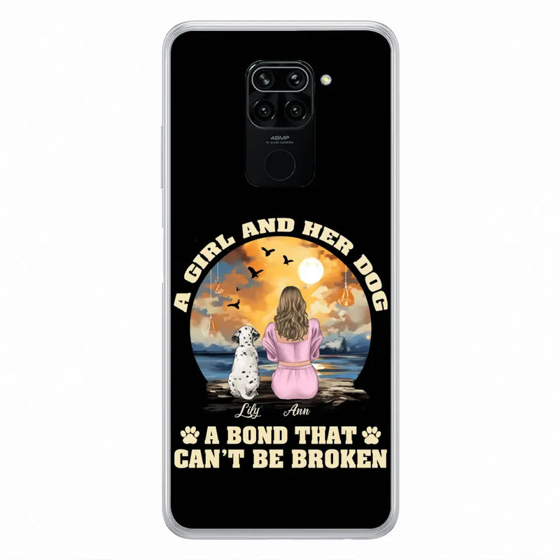 Personalized Dog Mom Phone Case - Up to 4 Dogs - Gift Idea for Dog Owners - Case For Xiaomi/ Oppo/ Huawei - A Girl And Her Dog A Bond That Can't Be Broken