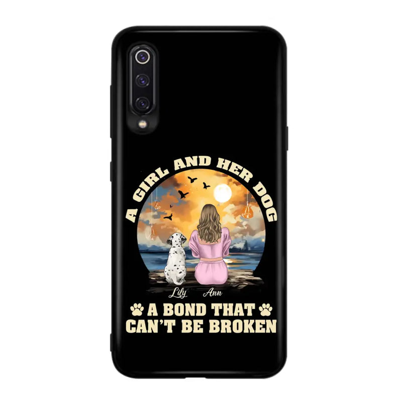 Personalized Dog Mom Phone Case - Up to 4 Dogs - Gift Idea for Dog Owners - Case For Xiaomi/ Oppo/ Huawei - A Girl And Her Dog A Bond That Can't Be Broken
