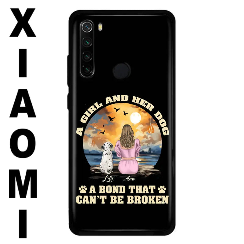 Personalized Dog Mom Phone Case - Up to 4 Dogs - Gift Idea for Dog Owners - Case For Xiaomi/ Oppo/ Huawei - A Girl And Her Dog A Bond That Can't Be Broken