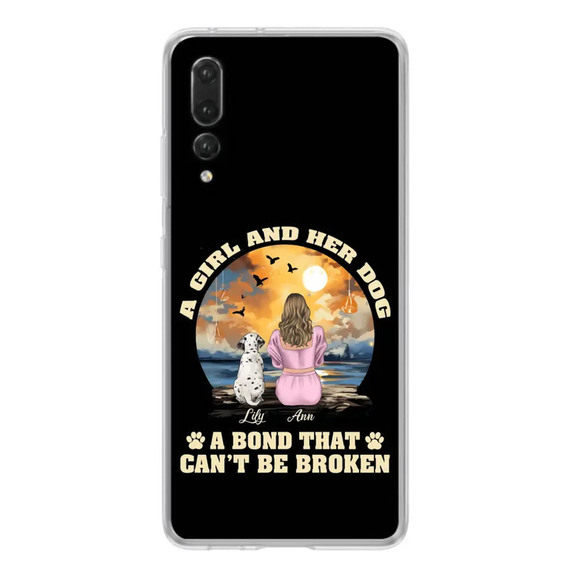Personalized Dog Mom Phone Case - Up to 4 Dogs - Gift Idea for Dog Owners - Case For Xiaomi/ Oppo/ Huawei - A Girl And Her Dog A Bond That Can't Be Broken