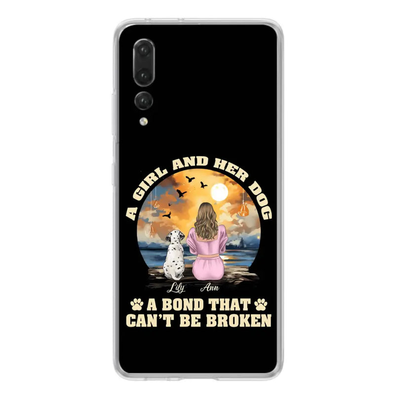 Personalized Dog Mom Phone Case - Up to 4 Dogs - Gift Idea for Dog Owners - Case For Xiaomi/ Oppo/ Huawei - A Girl And Her Dog A Bond That Can't Be Broken