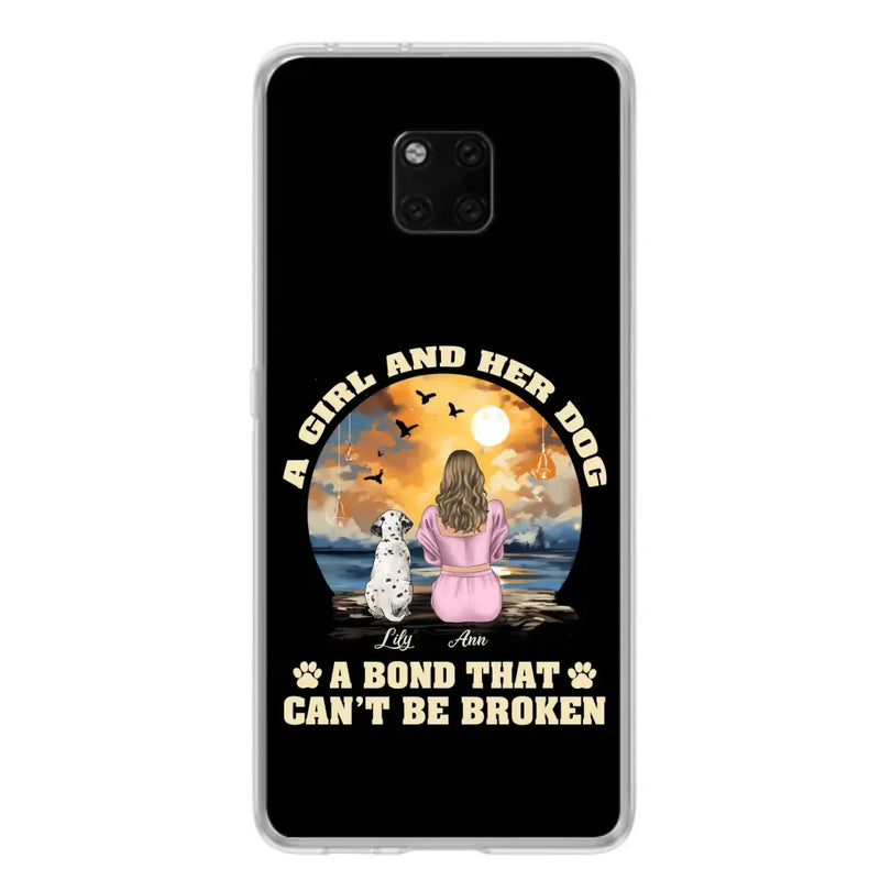 Personalized Dog Mom Phone Case - Up to 4 Dogs - Gift Idea for Dog Owners - Case For Xiaomi/ Oppo/ Huawei - A Girl And Her Dog A Bond That Can't Be Broken