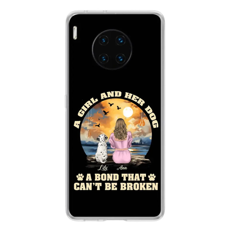 Personalized Dog Mom Phone Case - Up to 4 Dogs - Gift Idea for Dog Owners - Case For Xiaomi/ Oppo/ Huawei - A Girl And Her Dog A Bond That Can't Be Broken