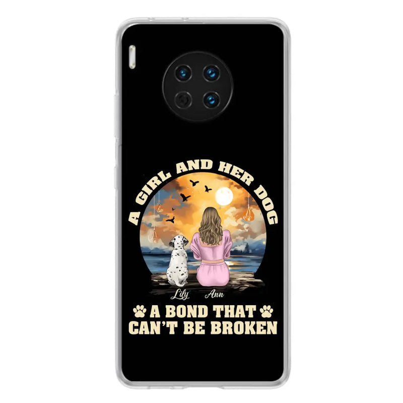 Personalized Dog Mom Phone Case - Up to 4 Dogs - Gift Idea for Dog Owners - Case For Xiaomi/ Oppo/ Huawei - A Girl And Her Dog A Bond That Can't Be Broken