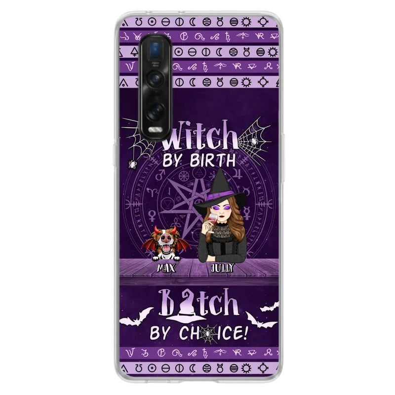 Personalized Witch Phone Case - Halloween Gift Idea for Witch Lovers/Pet Lovers - Up to 3 Dogs/Cats - Witch By Birth Bitch By Choice - Case For Xiaomi/Oppo/Huawei