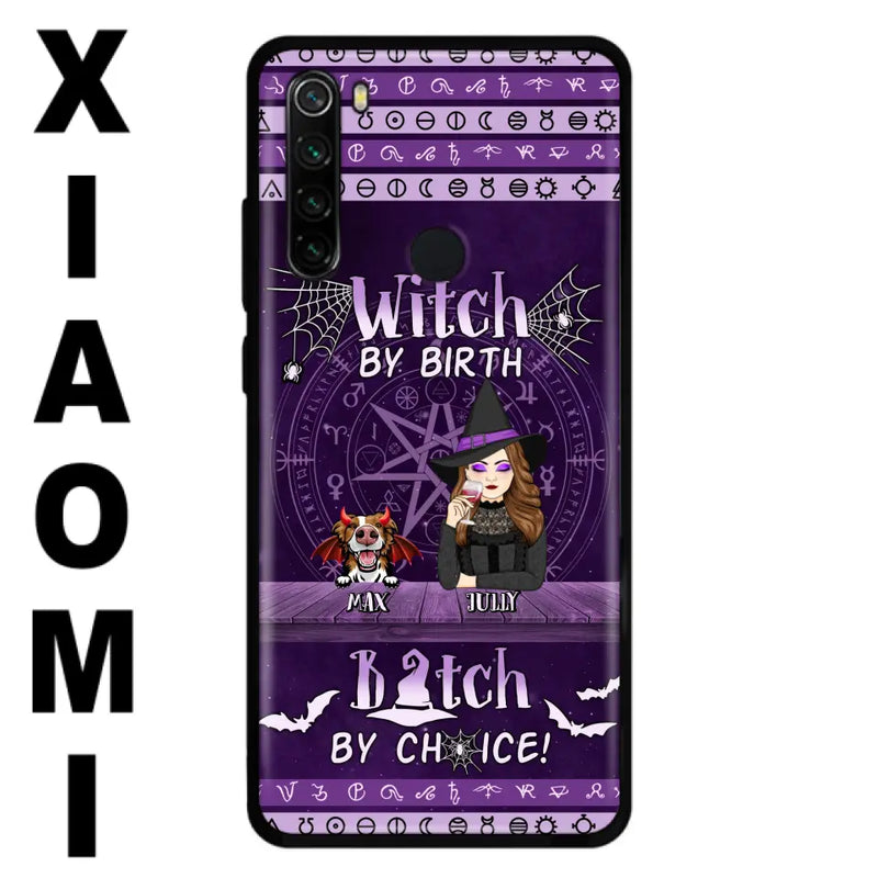 Personalized Witch Phone Case - Halloween Gift Idea for Witch Lovers/Pet Lovers - Up to 3 Dogs/Cats - Witch By Birth Bitch By Choice - Case For Xiaomi/Oppo/Huawei