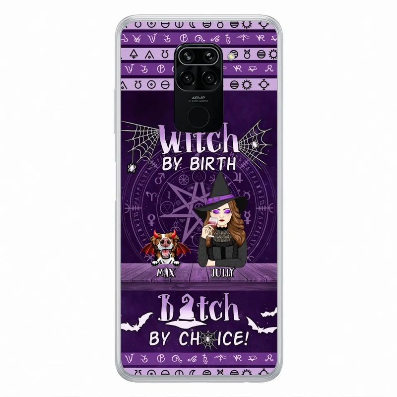 Personalized Witch Phone Case - Halloween Gift Idea for Witch Lovers/Pet Lovers - Up to 3 Dogs/Cats - Witch By Birth Bitch By Choice - Case For Xiaomi/Oppo/Huawei