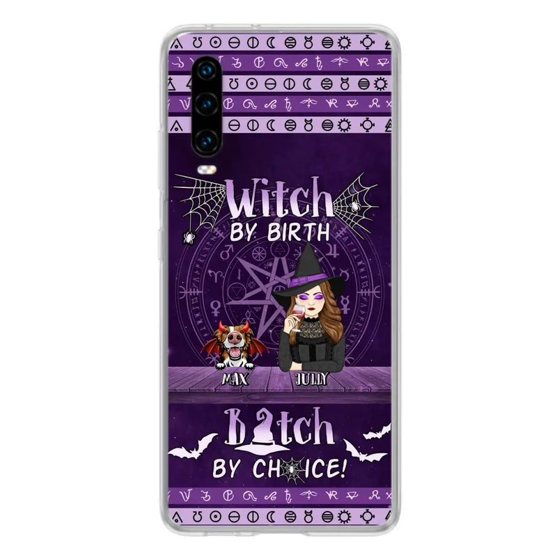Personalized Witch Phone Case - Halloween Gift Idea for Witch Lovers/Pet Lovers - Up to 3 Dogs/Cats - Witch By Birth Bitch By Choice - Case For Xiaomi/Oppo/Huawei