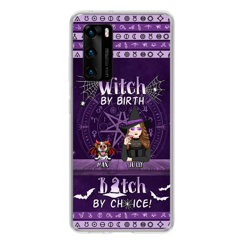 Personalized Witch Phone Case - Halloween Gift Idea for Witch Lovers/Pet Lovers - Up to 3 Dogs/Cats - Witch By Birth Bitch By Choice - Case For Xiaomi/Oppo/Huawei