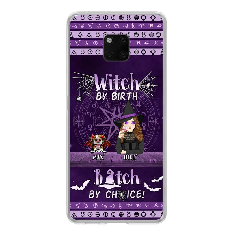 Personalized Witch Phone Case - Halloween Gift Idea for Witch Lovers/Pet Lovers - Up to 3 Dogs/Cats - Witch By Birth Bitch By Choice - Case For Xiaomi/Oppo/Huawei