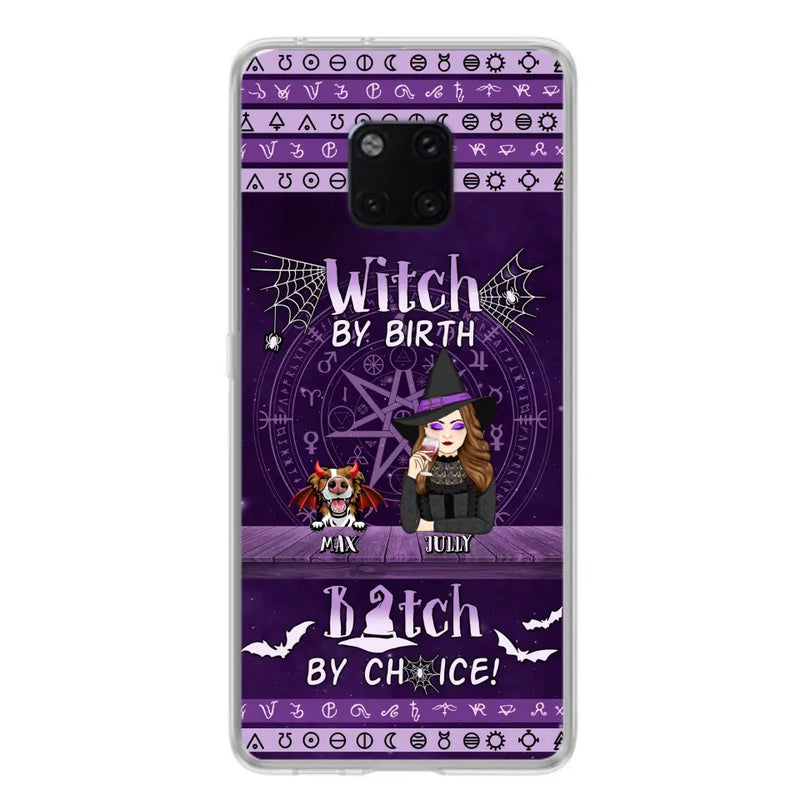 Personalized Witch Phone Case - Halloween Gift Idea for Witch Lovers/Pet Lovers - Up to 3 Dogs/Cats - Witch By Birth Bitch By Choice - Case For Xiaomi/Oppo/Huawei