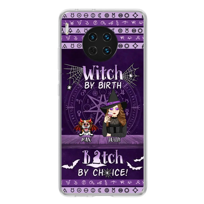 Personalized Witch Phone Case - Halloween Gift Idea for Witch Lovers/Pet Lovers - Up to 3 Dogs/Cats - Witch By Birth Bitch By Choice - Case For Xiaomi/Oppo/Huawei