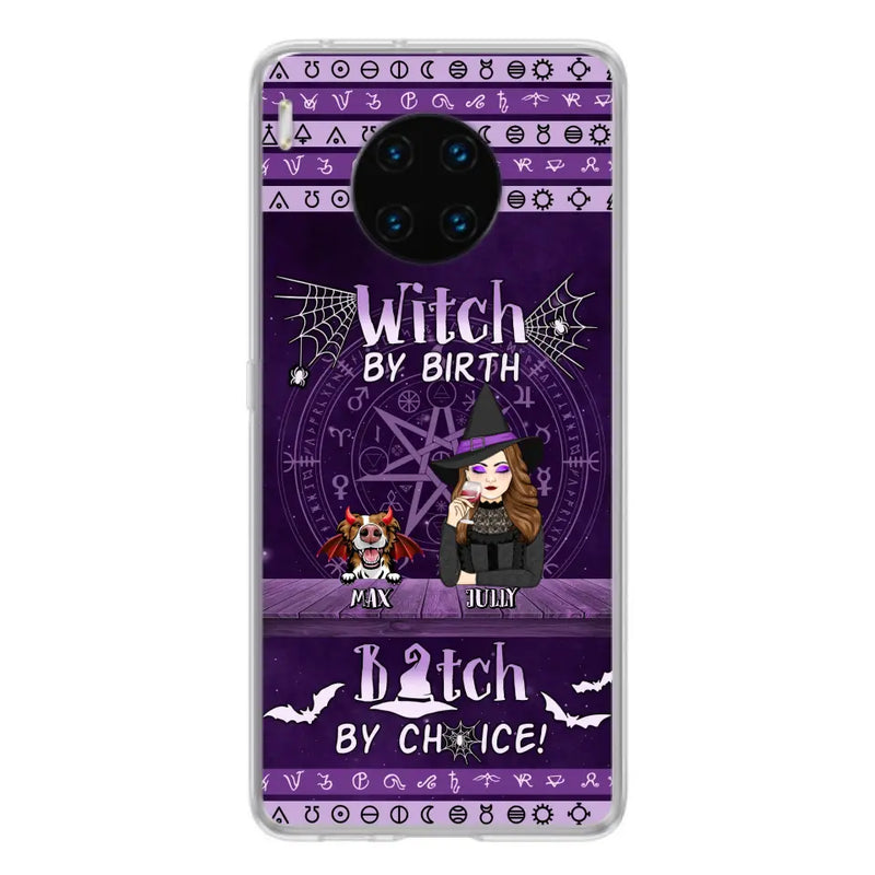 Personalized Witch Phone Case - Halloween Gift Idea for Witch Lovers/Pet Lovers - Up to 3 Dogs/Cats - Witch By Birth Bitch By Choice - Case For Xiaomi/Oppo/Huawei