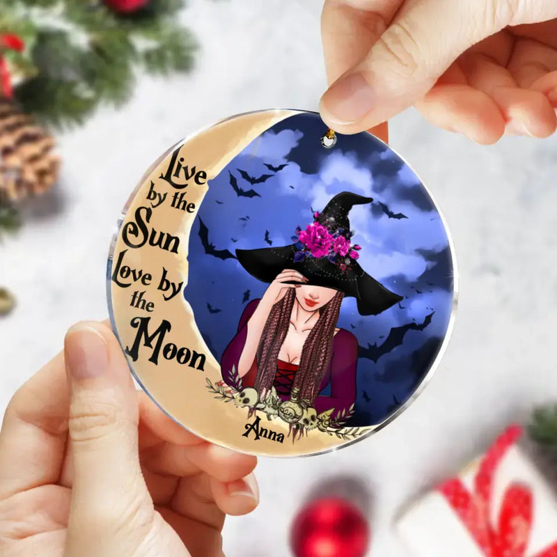 Personalized Witch Circle Wooden/Acrylic Ornament - Halloween Gift Idea - Witch By Nature Bitch By Choice