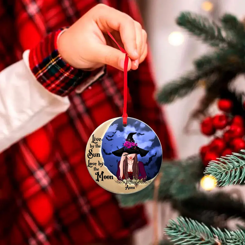Personalized Witch Circle Wooden/Acrylic Ornament - Halloween Gift Idea - Witch By Nature Bitch By Choice