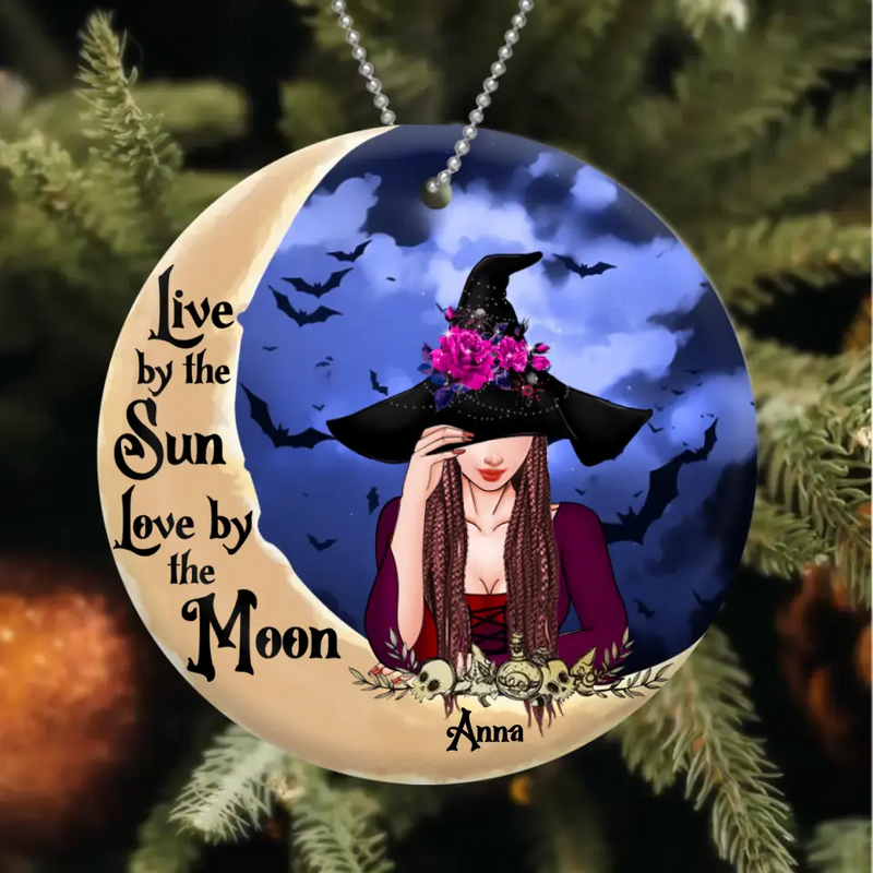 Personalized Witch Circle Wooden/Acrylic Ornament - Halloween Gift Idea - Witch By Nature Bitch By Choice