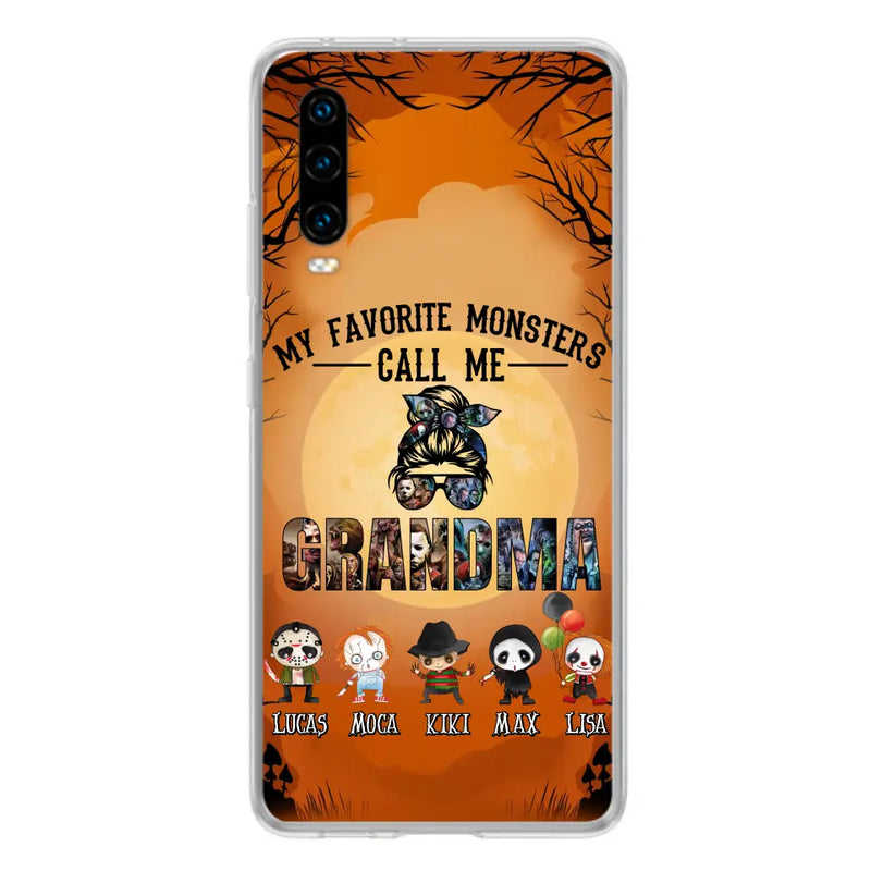 Personalized Halloween Phone Case - Halloween Gift Idea for Halloween - Up to 5 Characters - My Favorite Monsters Call Me Grandma - Case For Oppo/Xiaomi/Huawei