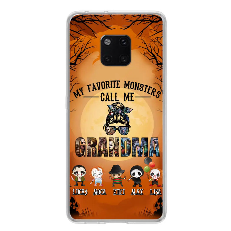 Personalized Halloween Phone Case - Halloween Gift Idea for Halloween - Up to 5 Characters - My Favorite Monsters Call Me Grandma - Case For Oppo/Xiaomi/Huawei