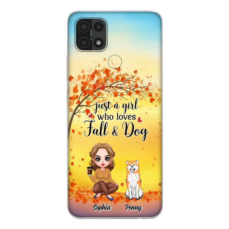 Personalized Dog Mom Phone Case - Gift Idea For Dog Lovers/Autumn Gift - Up to 4 Dogs - Just A Girl Who Loves Fall & Dogs - Case For Xiaomi/ Oppo/ Huawei