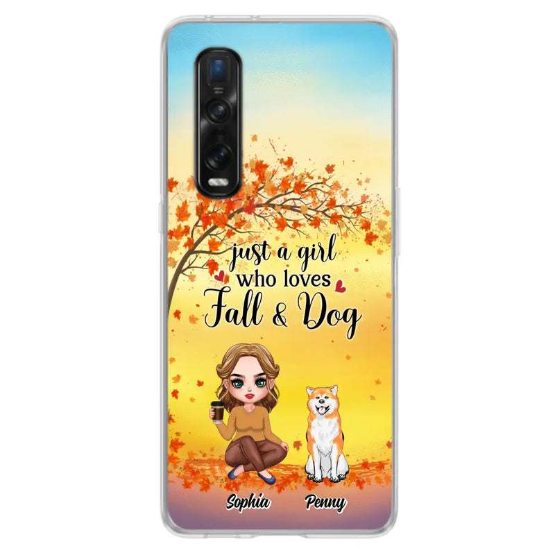 Personalized Dog Mom Phone Case - Gift Idea For Dog Lovers/Autumn Gift - Up to 4 Dogs - Just A Girl Who Loves Fall & Dogs - Case For Xiaomi/ Oppo/ Huawei