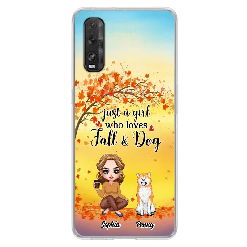 Personalized Dog Mom Phone Case - Gift Idea For Dog Lovers/Autumn Gift - Up to 4 Dogs - Just A Girl Who Loves Fall & Dogs - Case For Xiaomi/ Oppo/ Huawei