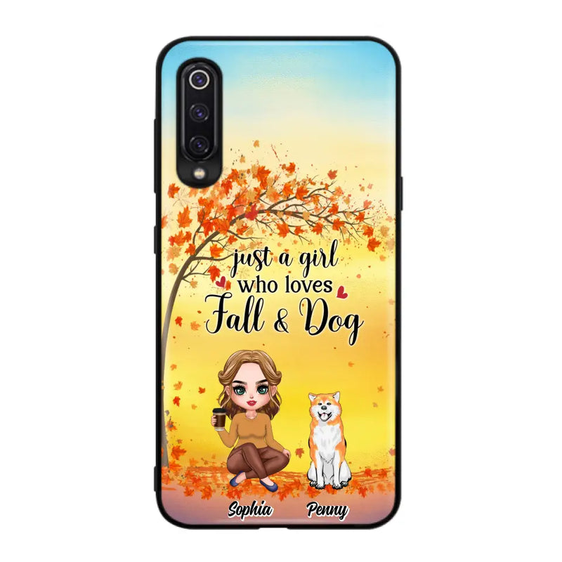 Personalized Dog Mom Phone Case - Gift Idea For Dog Lovers/Autumn Gift - Up to 4 Dogs - Just A Girl Who Loves Fall & Dogs - Case For Xiaomi/ Oppo/ Huawei