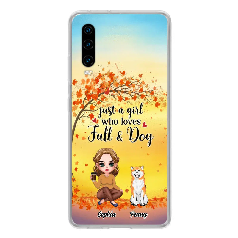 Personalized Dog Mom Phone Case - Gift Idea For Dog Lovers/Autumn Gift - Up to 4 Dogs - Just A Girl Who Loves Fall & Dogs - Case For Xiaomi/ Oppo/ Huawei